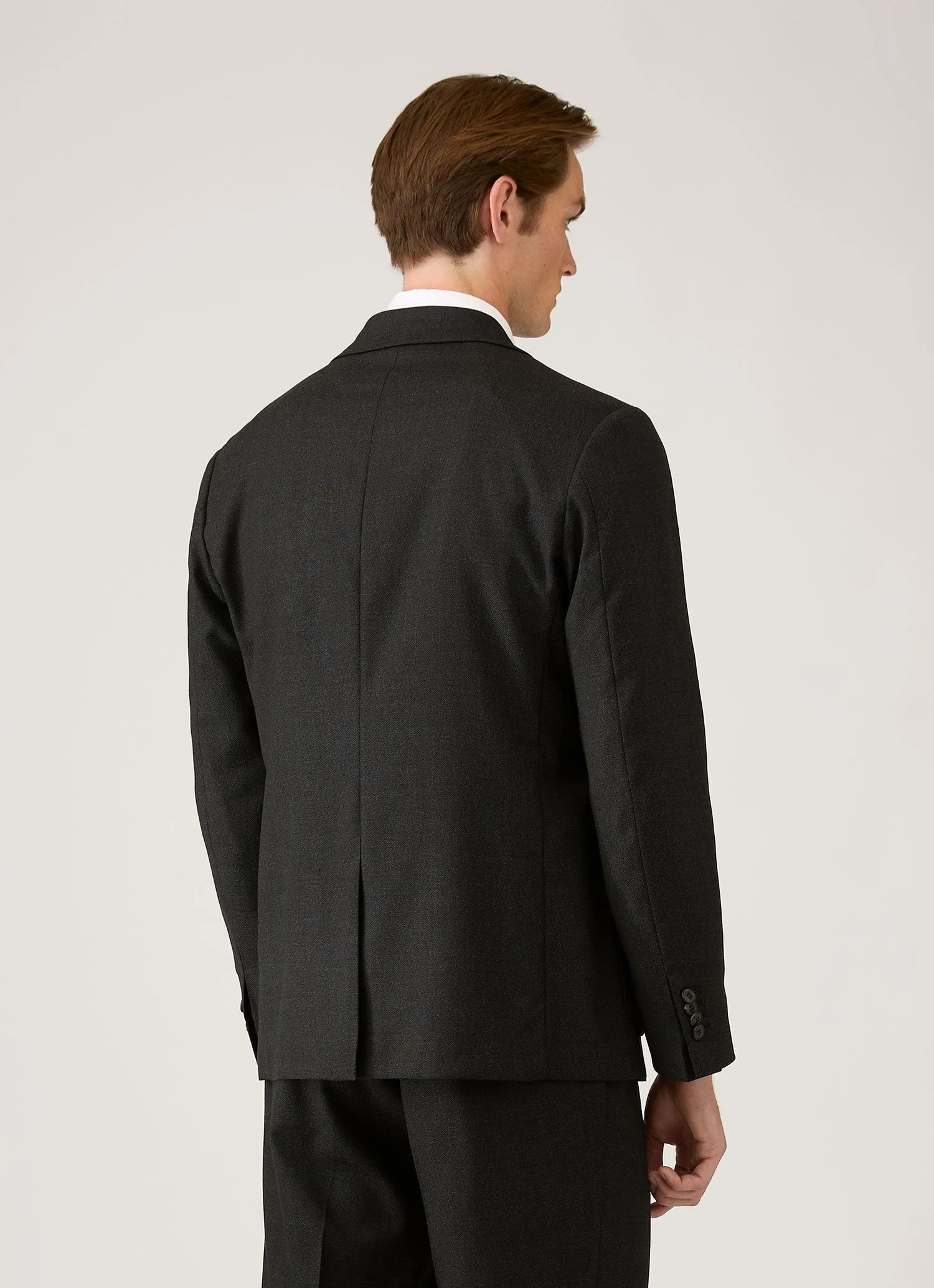 Men's Lightweight Travel Wool Blazer in Dark Charcoal Melange sold by Sunspel product image thumbnail 5