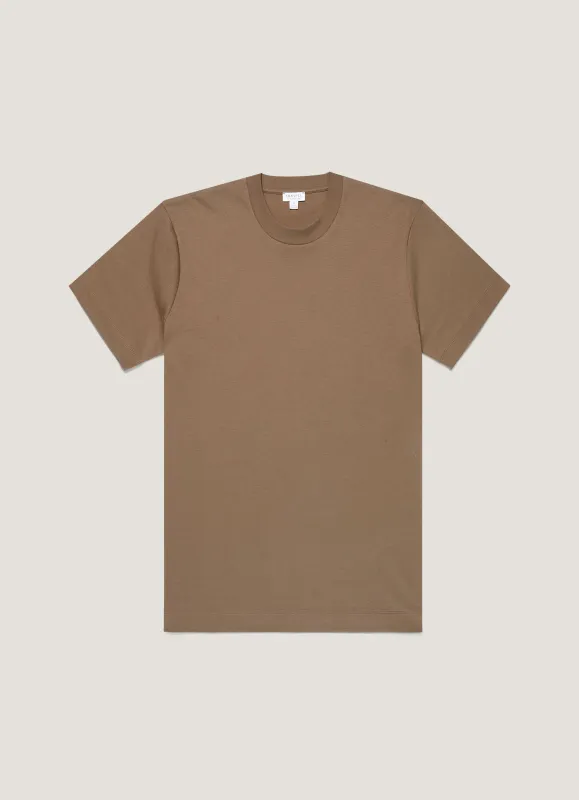 Men's Relaxed Fit Heavyweight T-shirt in Dark Cedar sold by Sunspel