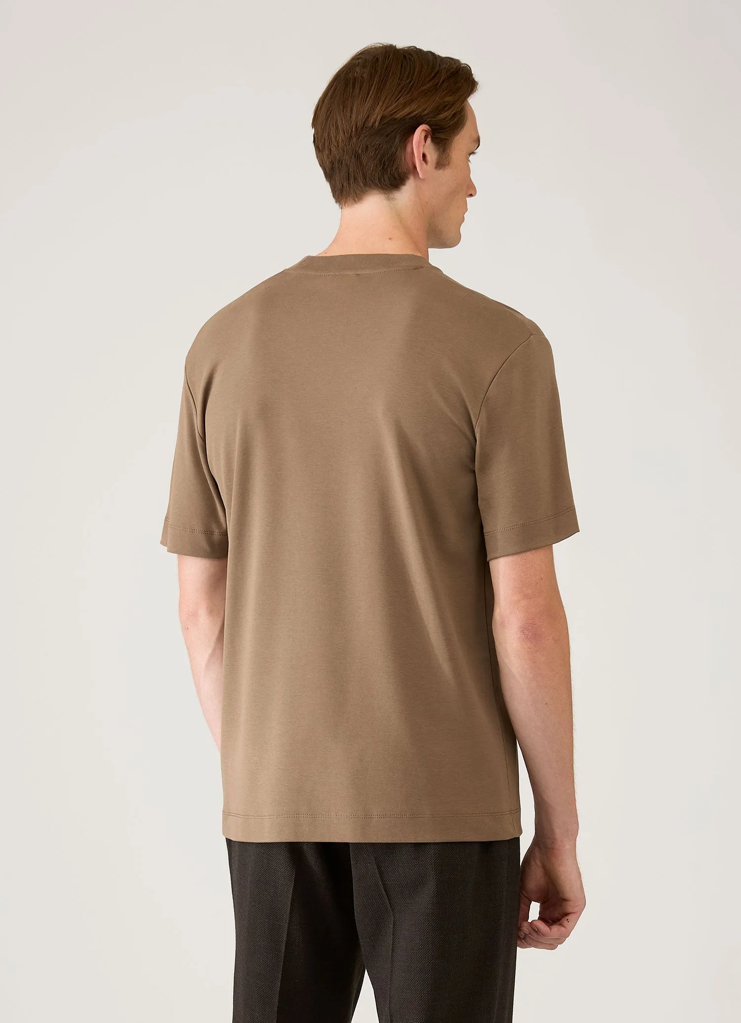 Men's Relaxed Fit Heavyweight T-shirt in Dark Cedar sold by Sunspel product image thumbnail 5