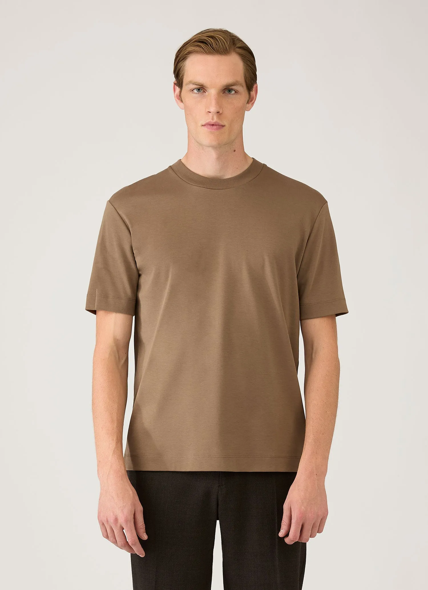 Men's Relaxed Fit Heavyweight T-shirt in Dark Cedar sold by Sunspel product image thumbnail 2
