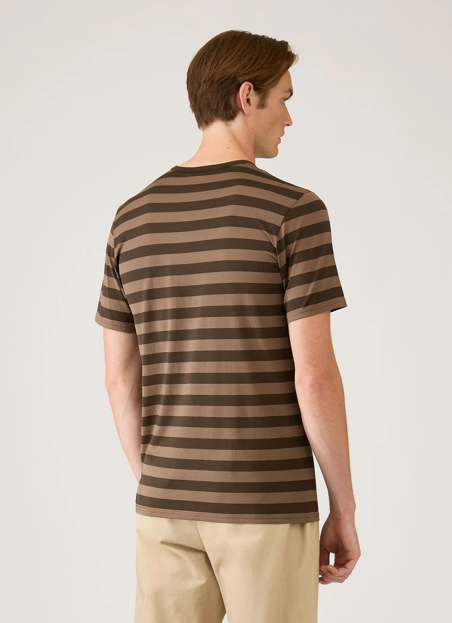 Men's Classic T-shirt in Dark Cedar/Dark Chocolate sold by Sunspel product image thumbnail 5