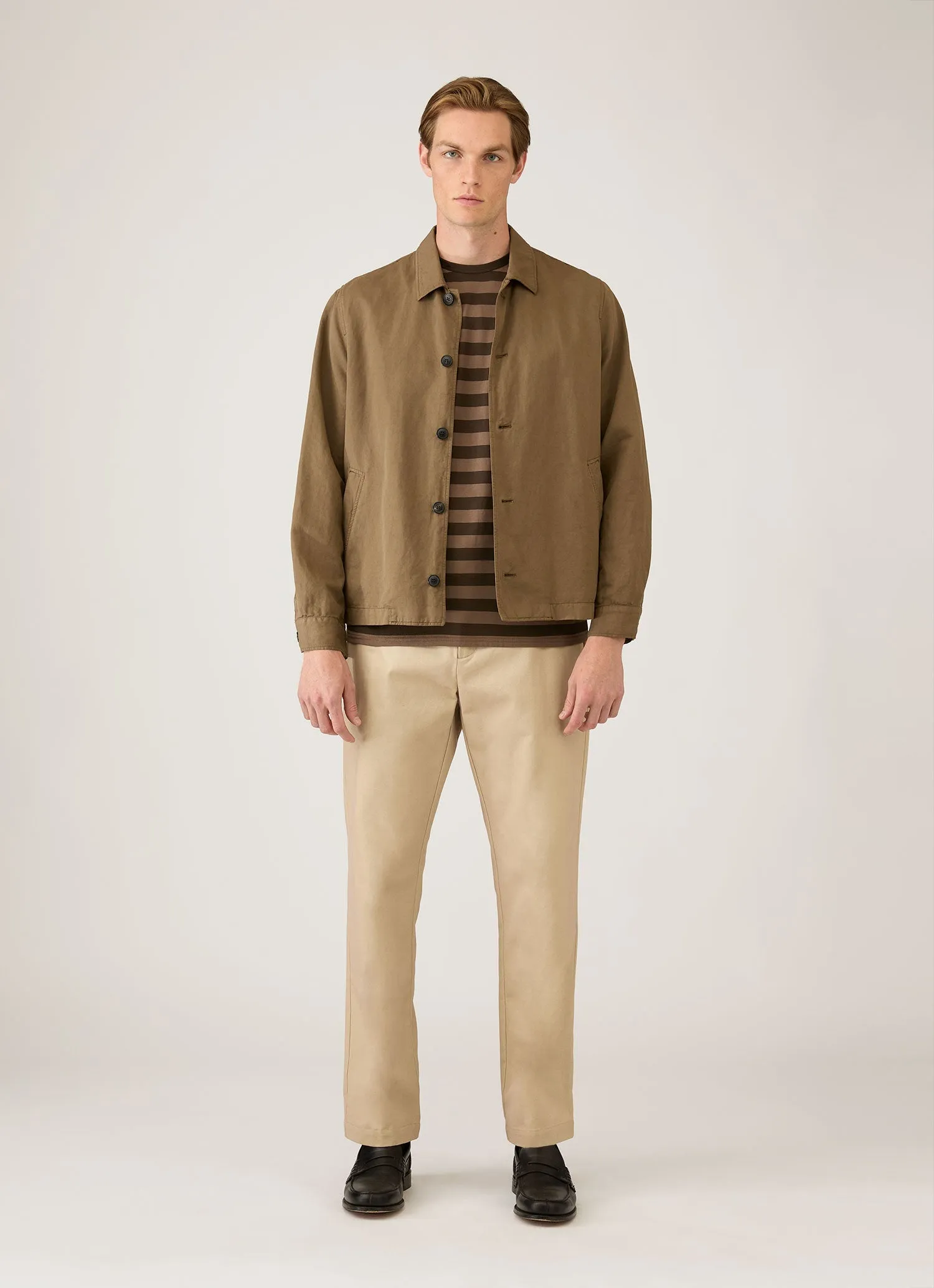 Men's Classic T-shirt in Dark Cedar/Dark Chocolate sold by Sunspel product image thumbnail 3