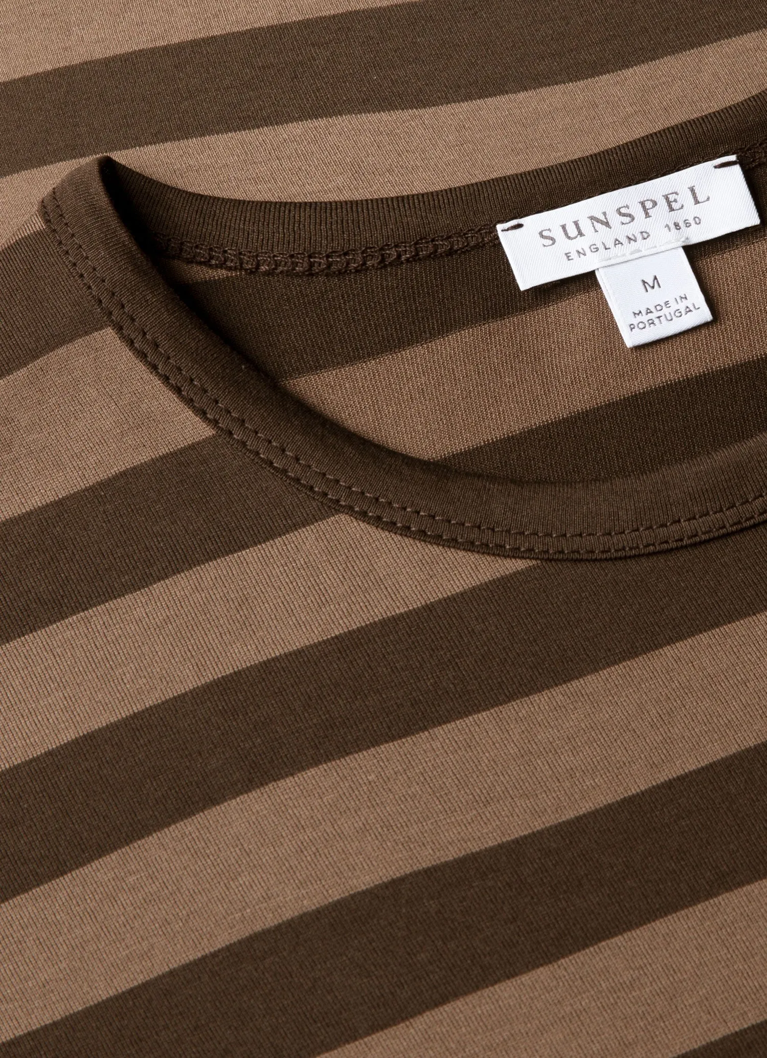 Men's Classic T-shirt in Dark Cedar/Dark Chocolate sold by Sunspel product image thumbnail 4