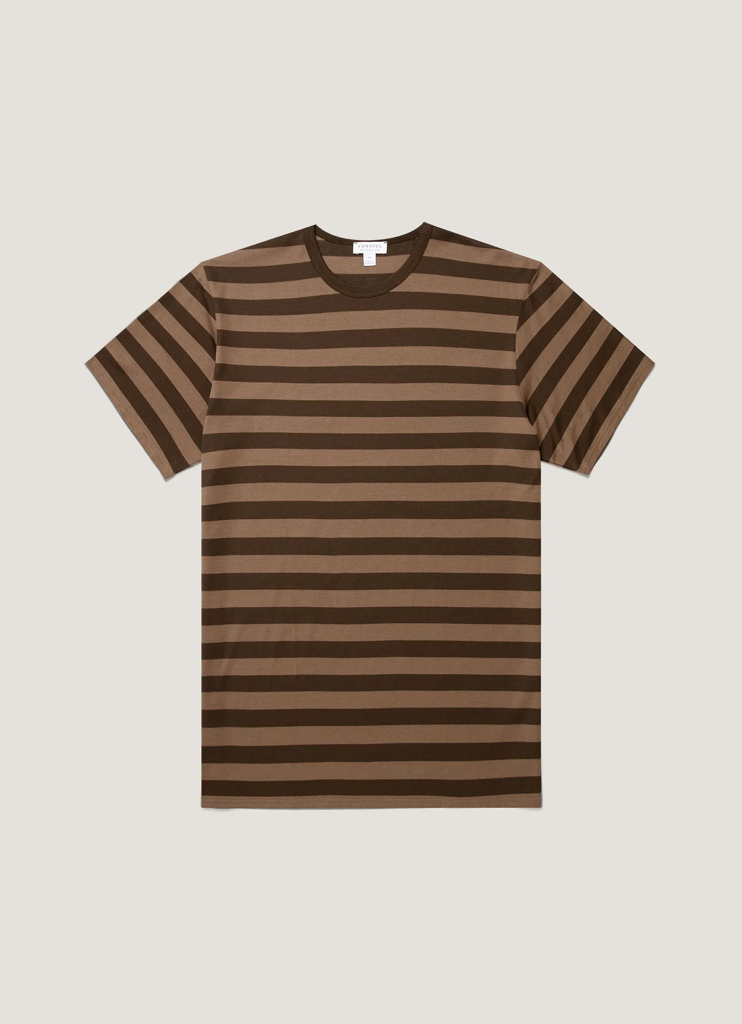 Men's Classic T-shirt in Dark Cedar/Dark Chocolate sold by Sunspel