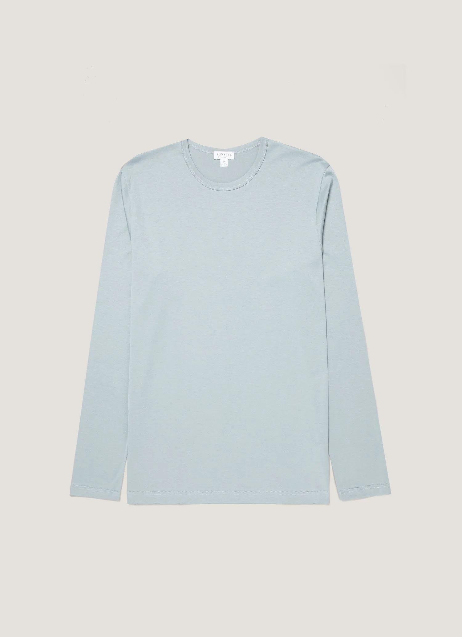 Men's Long Sleeve Classic T-shirt in Stone Blue sold by Sunspel