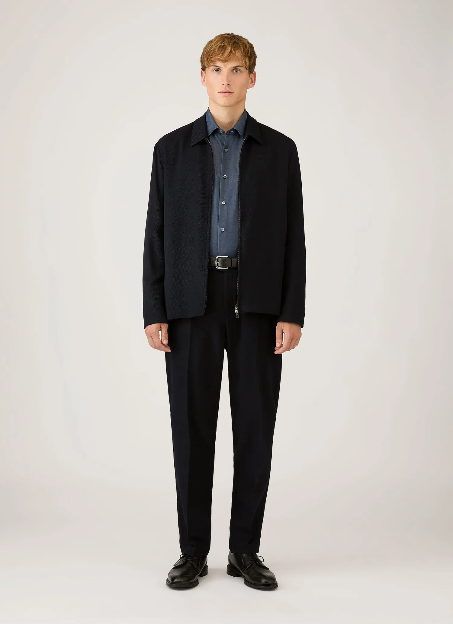 Men's Sea Island Cotton Shirt in Indigo sold by Sunspel product image thumbnail 3