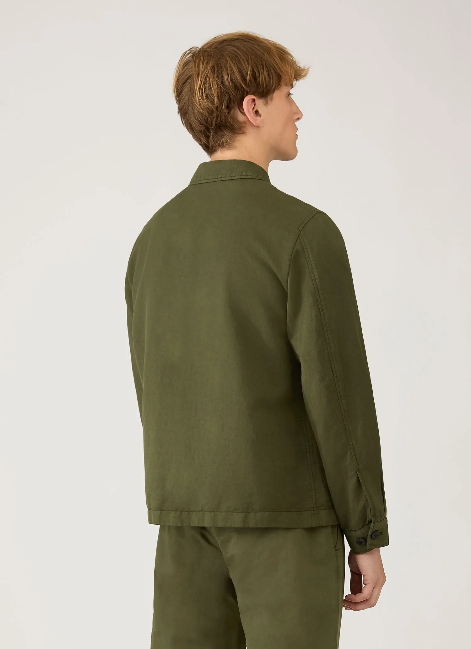 Men's Cotton Linen Jacket in Deep Olive sold by Sunspel product image thumbnail 5