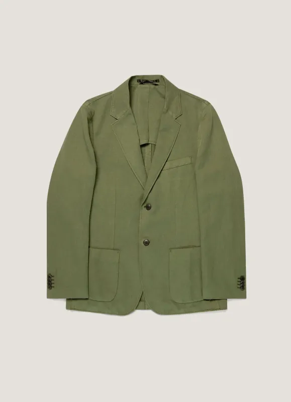 Men's Cotton Linen Blazer in Deep Olive sold by Sunspel