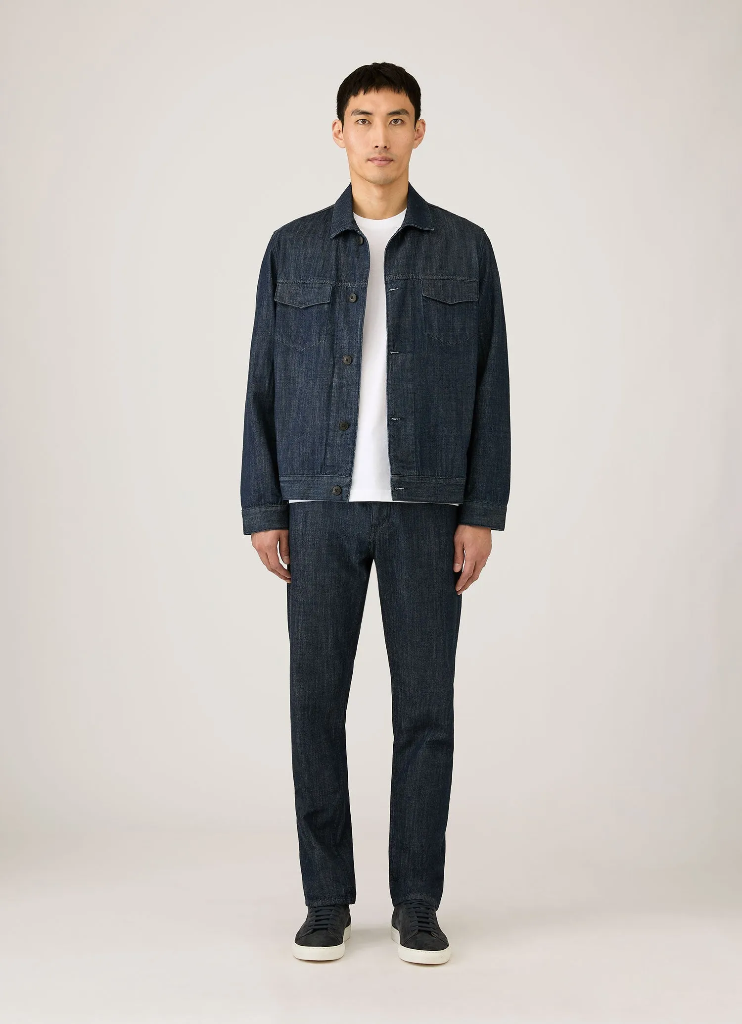 Men's Japanese Denim Jacket in Rinse Wash Denim sold by Sunspel product image thumbnail 3