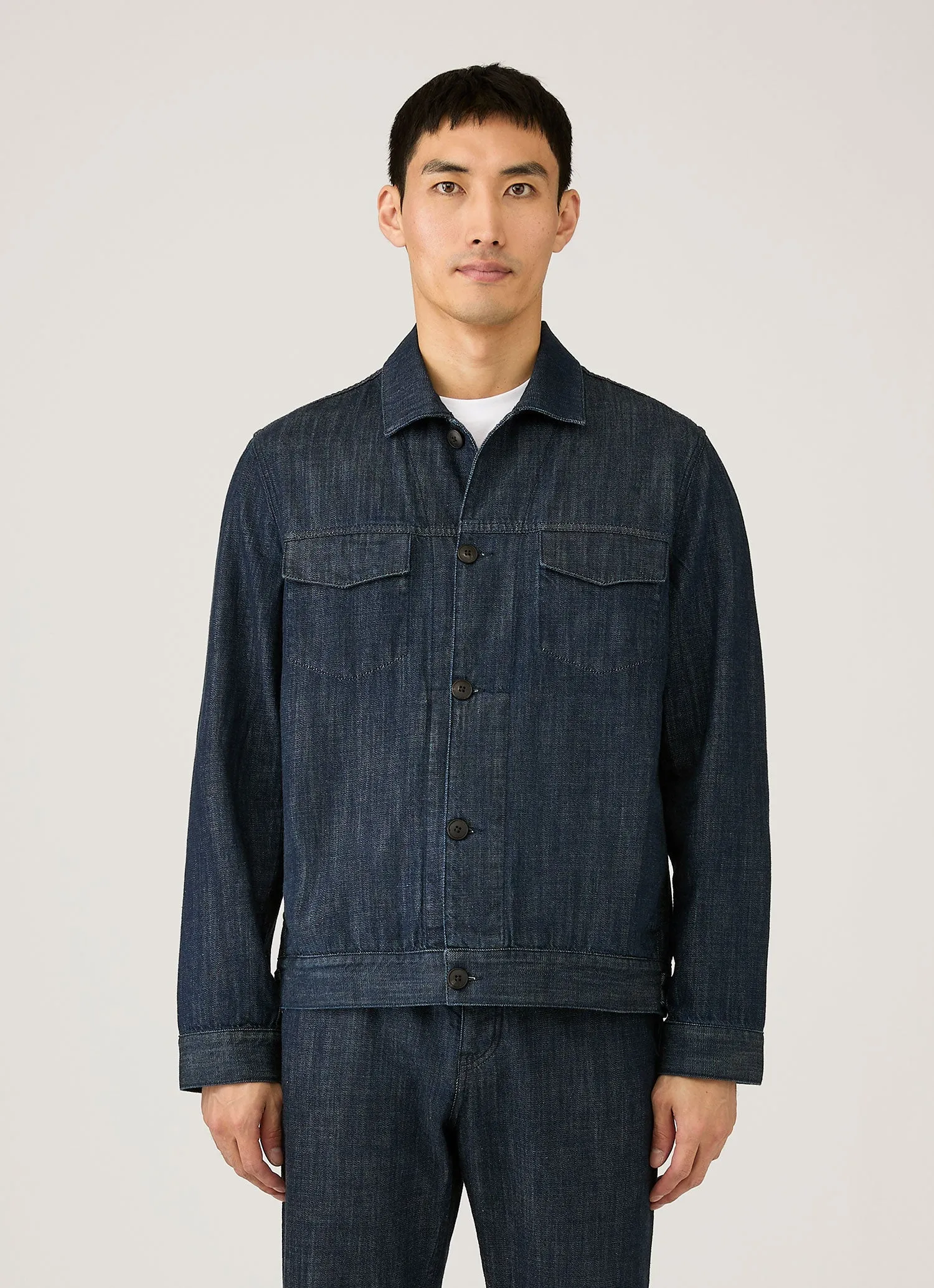 Men's Japanese Denim Jacket in Rinse Wash Denim sold by Sunspel product image thumbnail 2