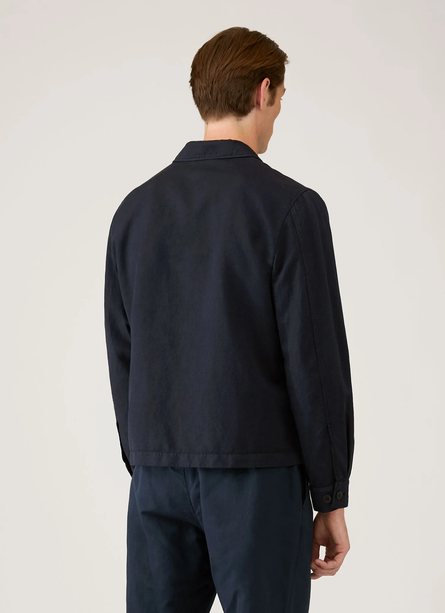 Men's Cotton Linen Jacket in Navy sold by Sunspel product image thumbnail 5