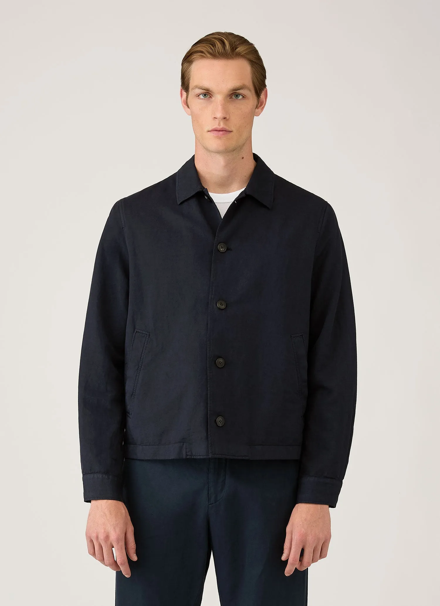 Men's Cotton Linen Jacket in Navy sold by Sunspel product image thumbnail 2