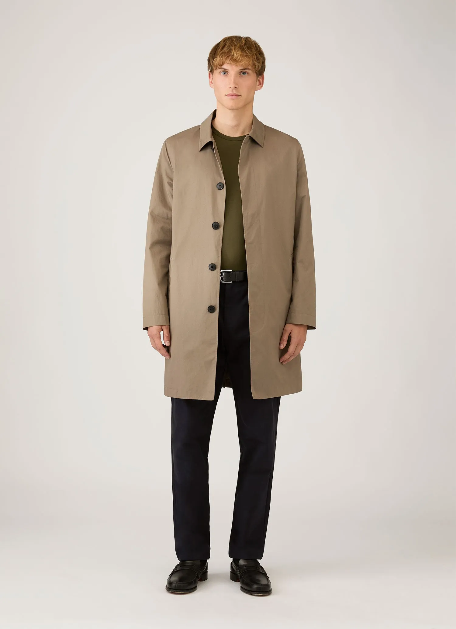 Men's Long Sleeve Classic T-shirt in Deep Olive sold by Sunspel product image thumbnail 3