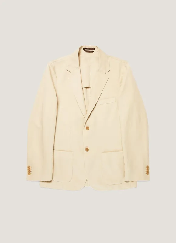 Men's Cotton Linen Blazer in Hazelwood sold by Sunspel