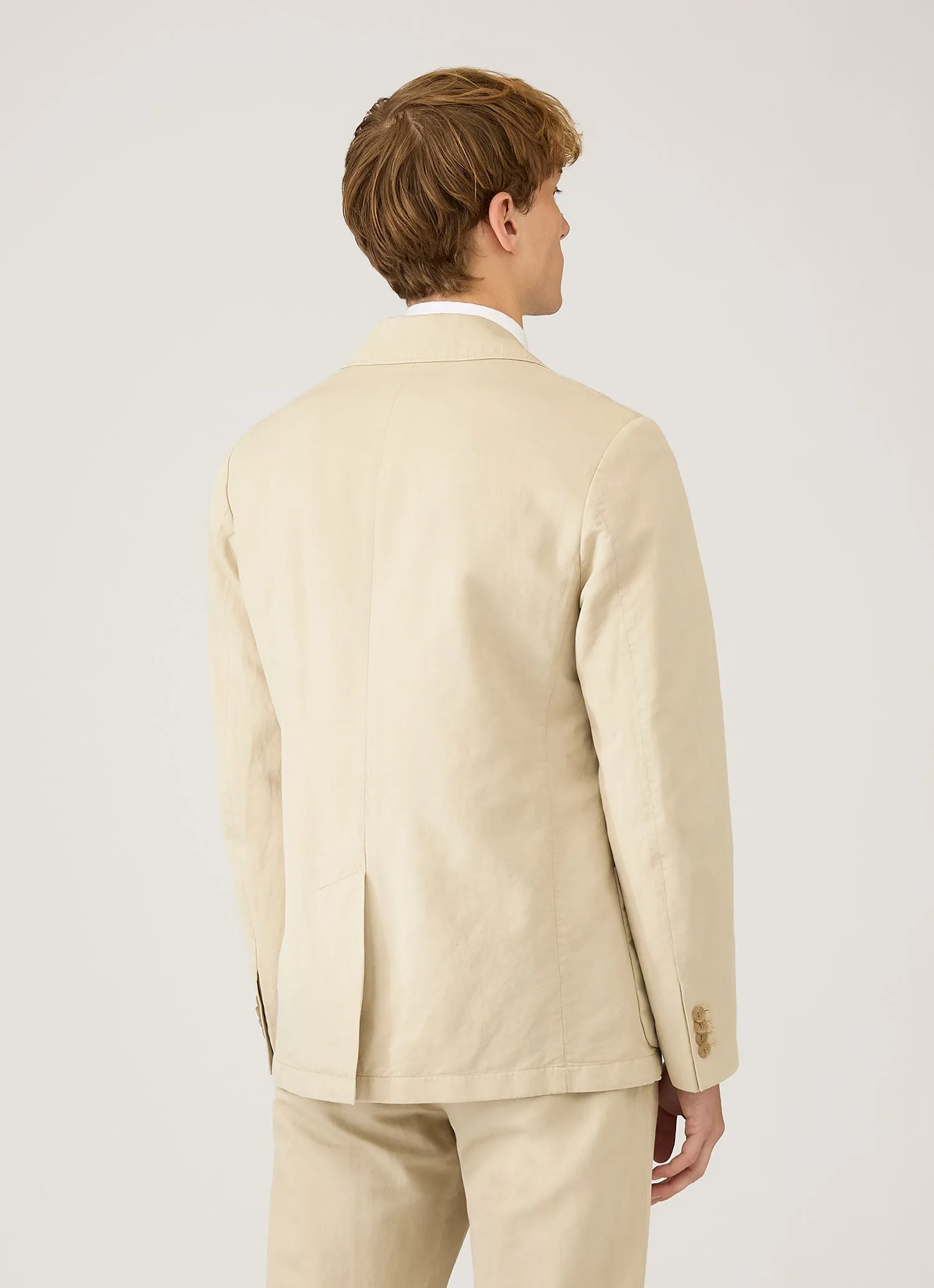 Men's Cotton Linen Blazer in Hazelwood sold by Sunspel product image thumbnail 5