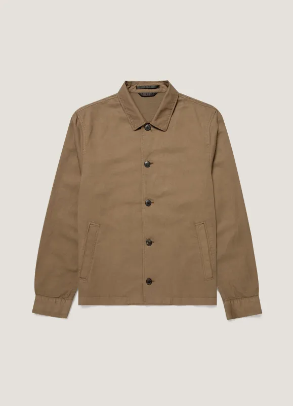 Men's Cotton Linen Jacket in Dark Cedar sold by Sunspel