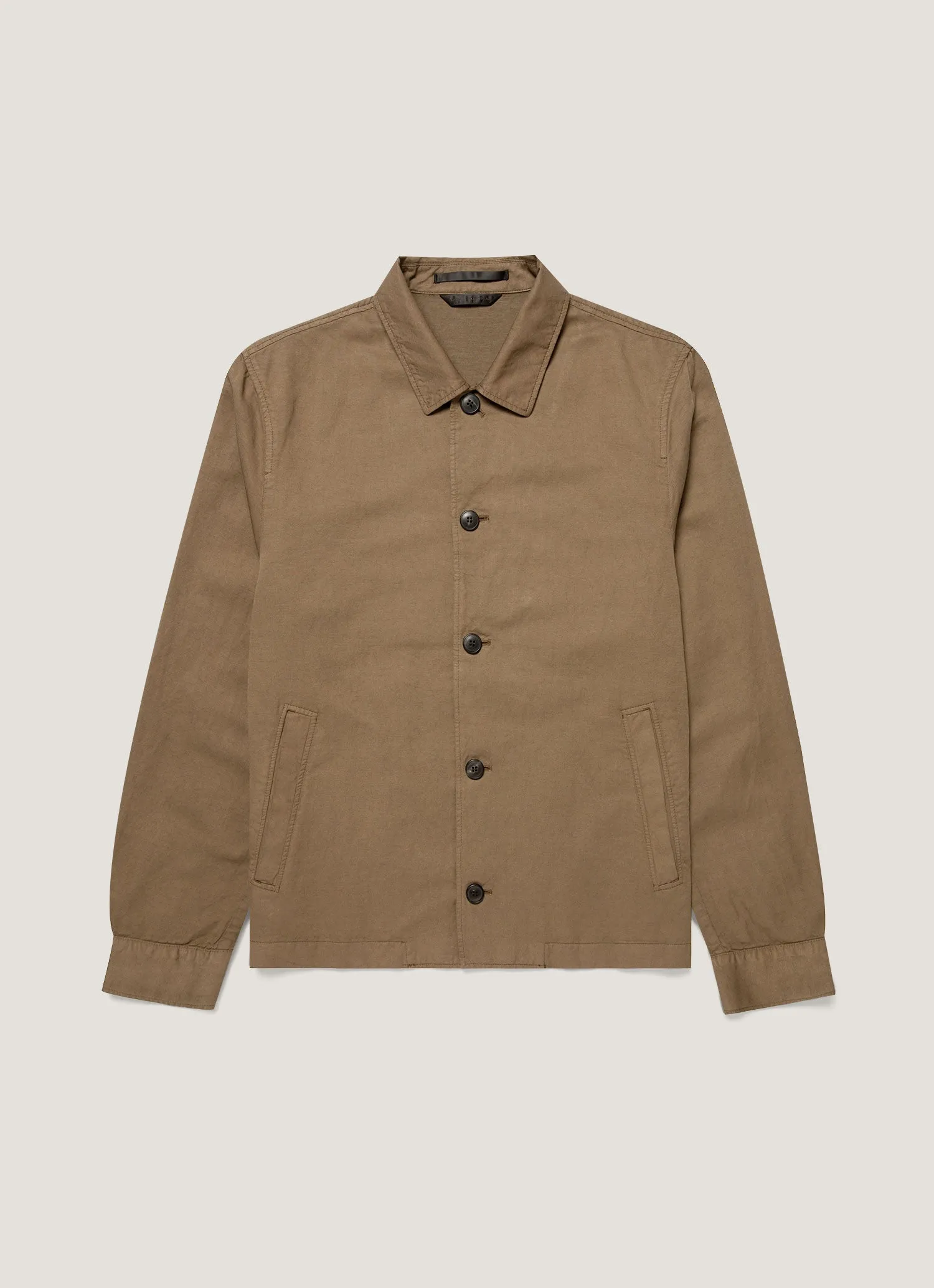 Men's Cotton Linen Jacket in Dark Cedar sold by Sunspel