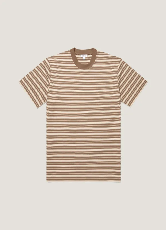 Men's Relaxed Fit Heavyweight T-shirt in Hazelwood/Dark Cedar sold by Sunspel