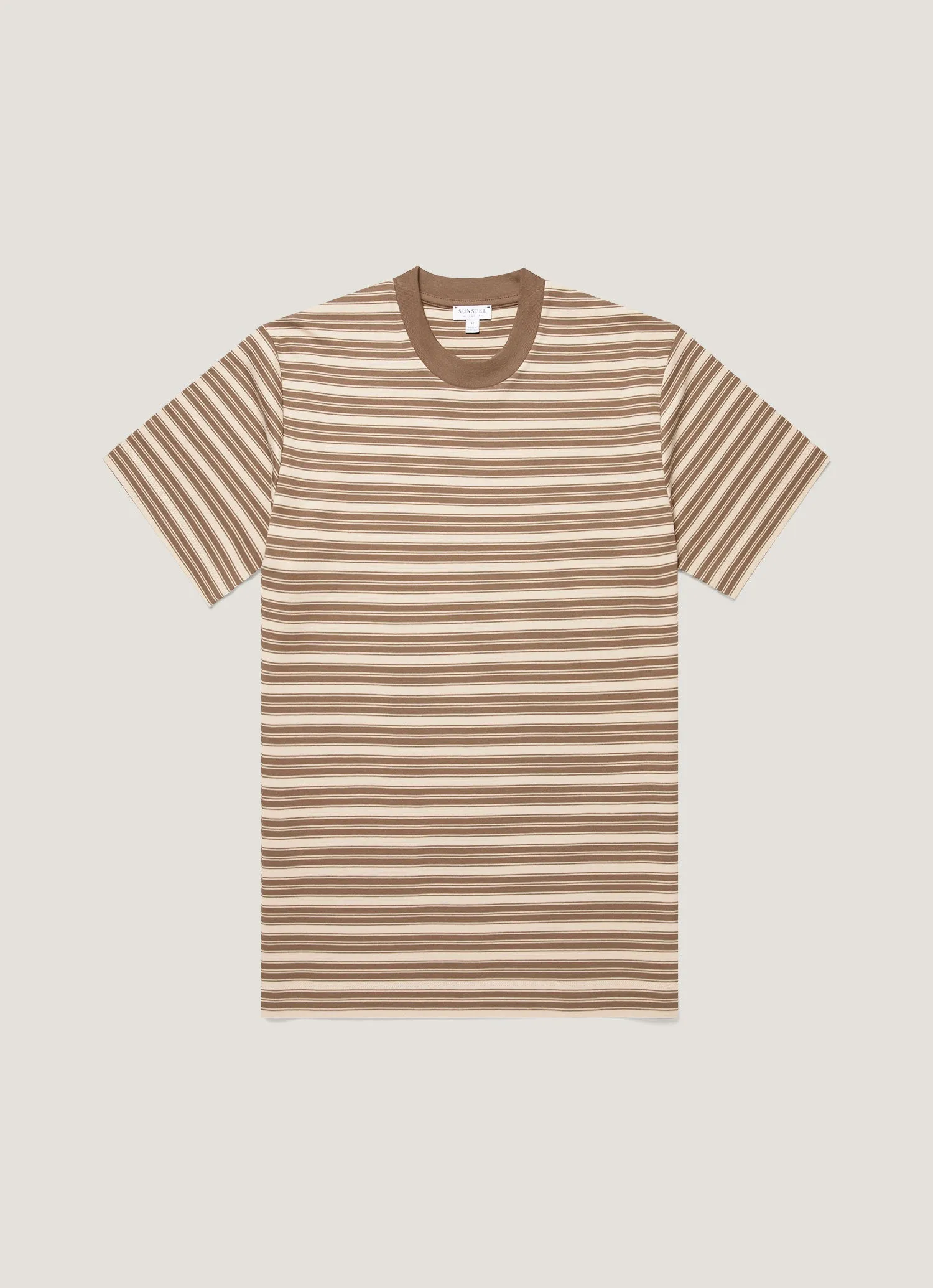 Men's Relaxed Fit Heavyweight T-shirt in Hazelwood/Dark Cedar sold by Sunspel
