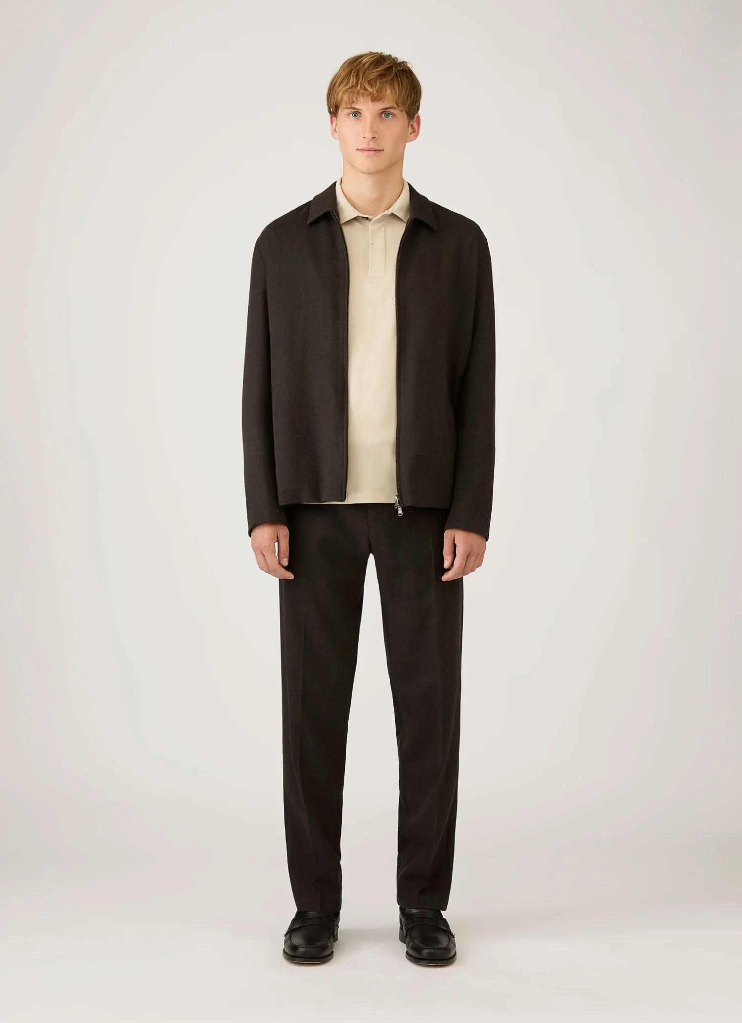 Men's Heavyweight Rugby Polo Shirt in Hazelwood sold by Sunspel product image thumbnail 3