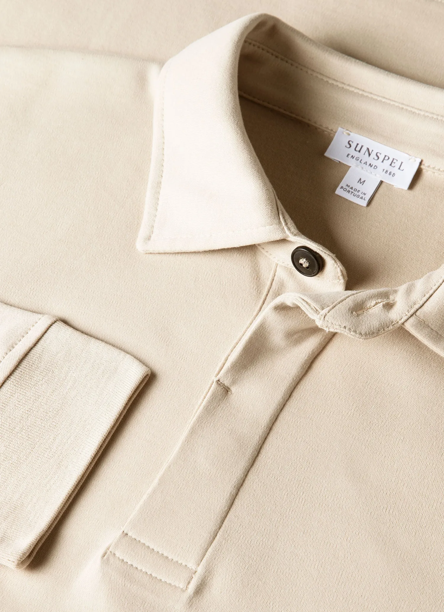 Men's Heavyweight Rugby Polo Shirt in Hazelwood sold by Sunspel product image thumbnail 4