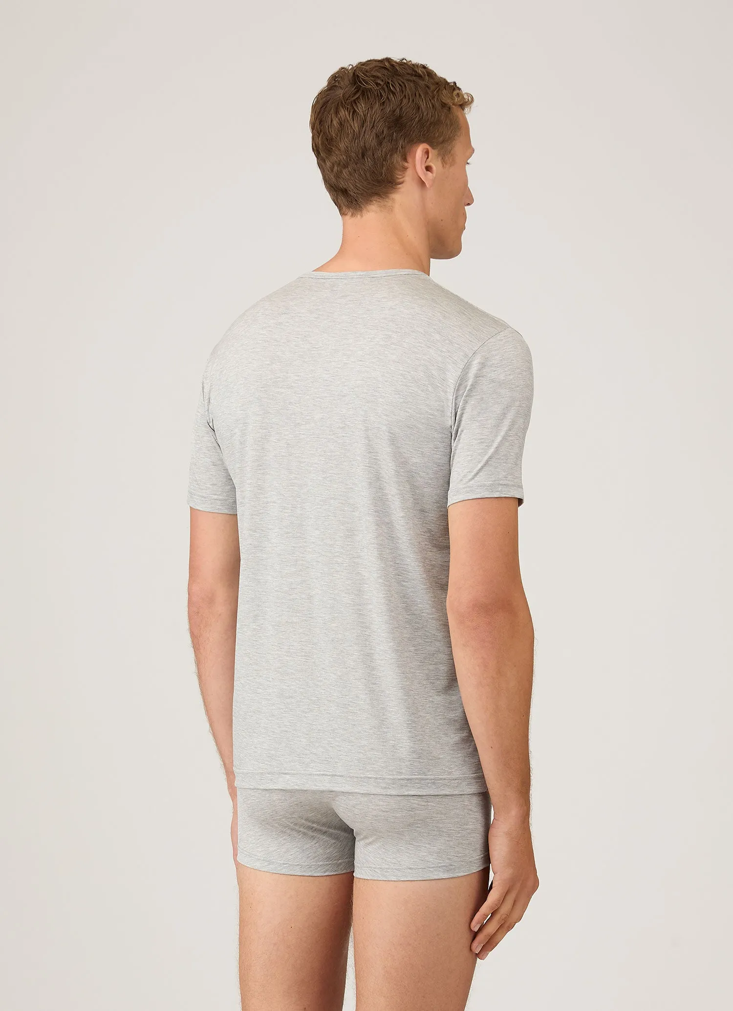 Men's Tencel™ T-shirt in Grey Melange sold by Sunspel product image thumbnail 3