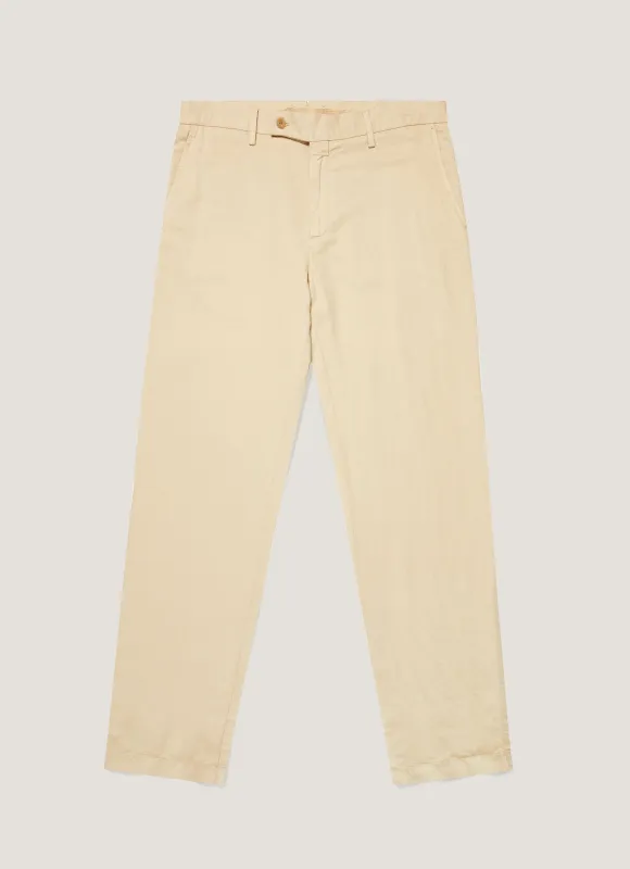 Men's Cotton Linen Trouser in Hazelwood sold by Sunspel