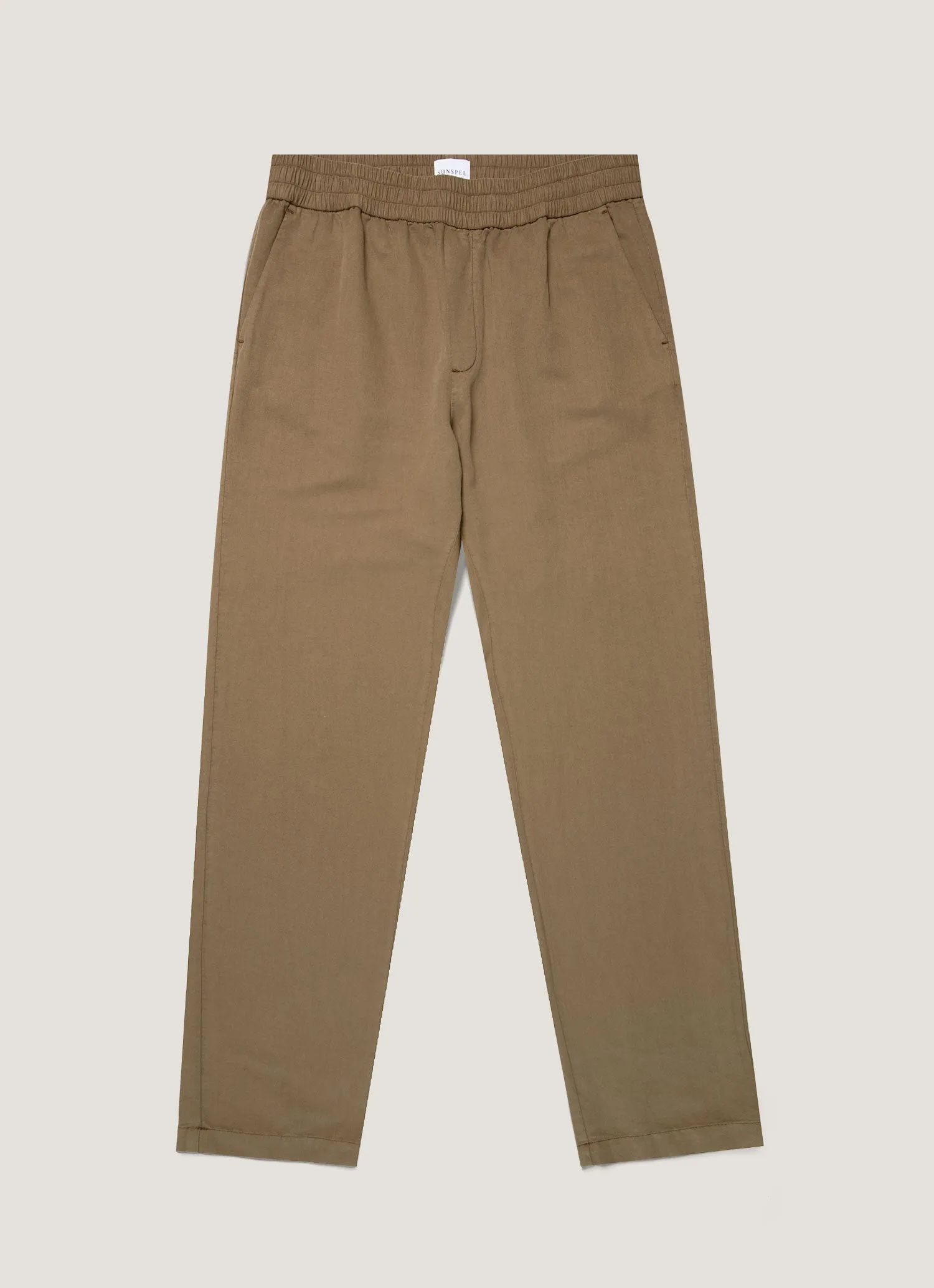 Men's Cotton Linen Drawstring Trouser in Dark Cedar sold by Sunspel