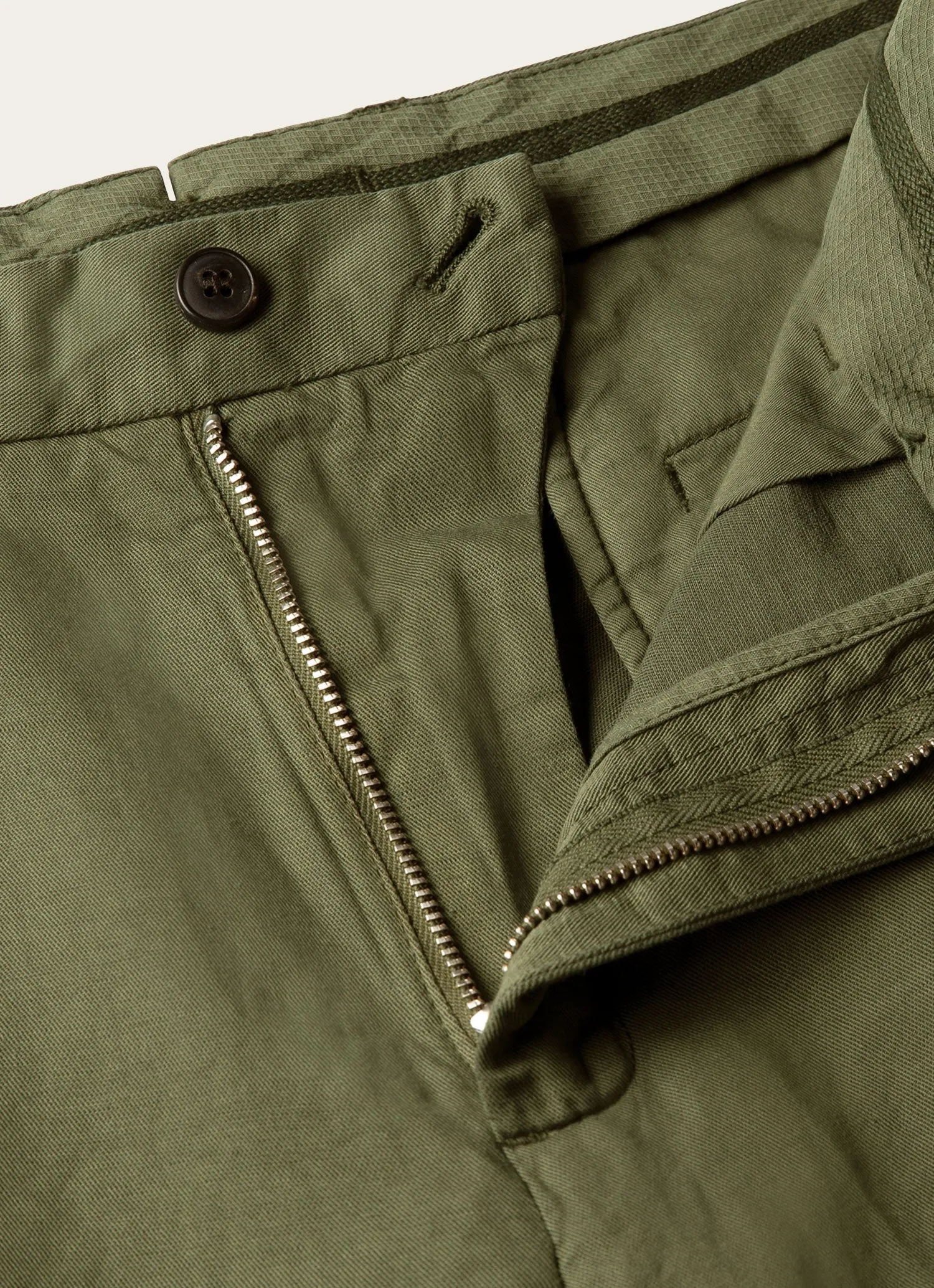 Men's Cotton Linen Trouser in Deep Olive sold by Sunspel product image thumbnail 4