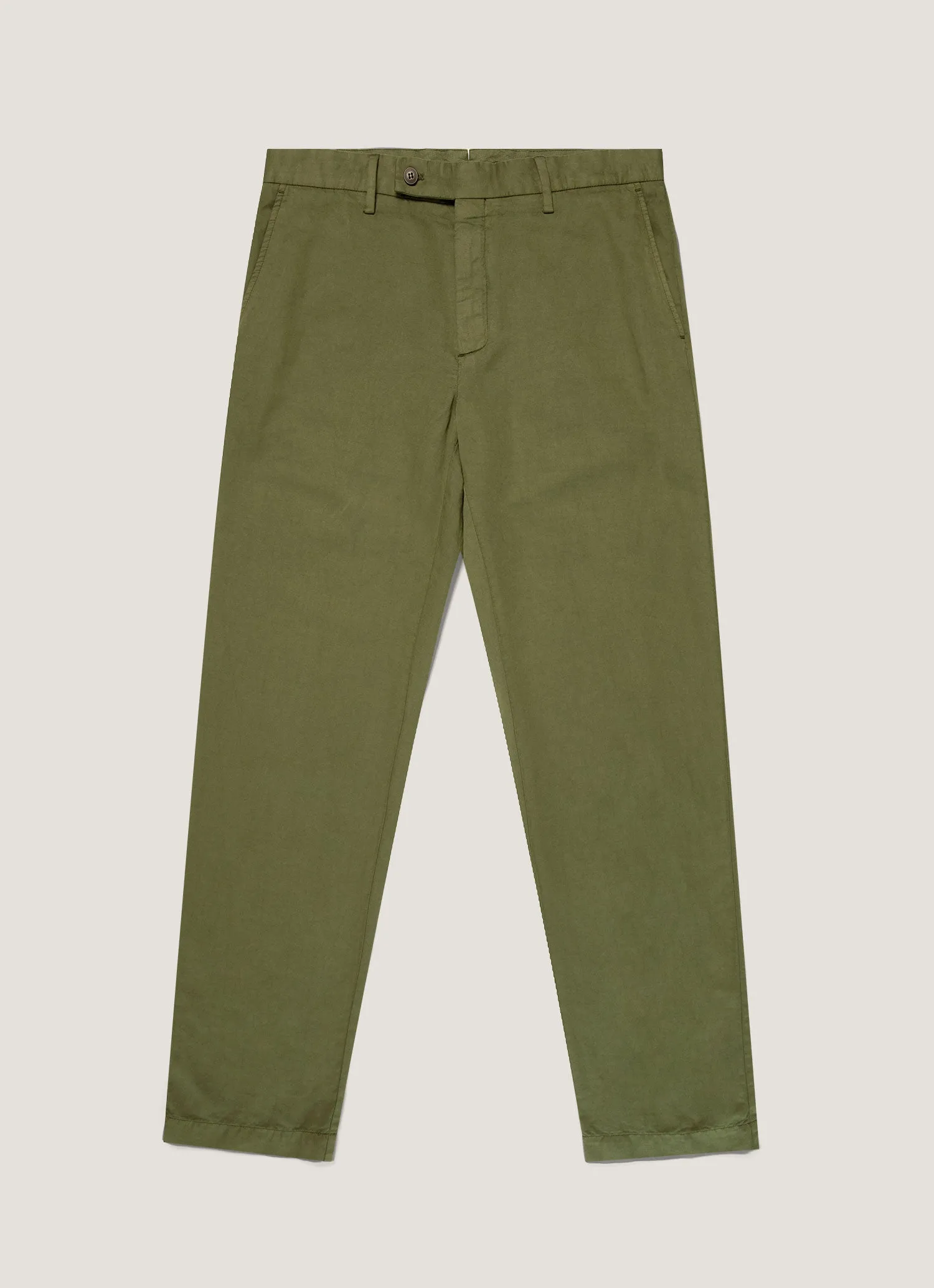 Men's Cotton Linen Trouser in Deep Olive sold by Sunspel
