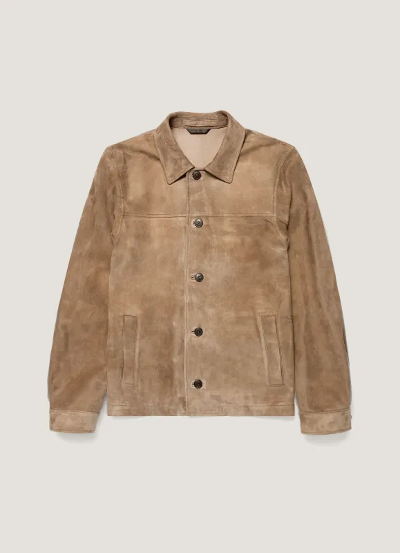 Men's Suede Jacket in Light Tan sold by Sunspel