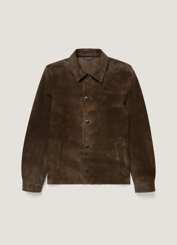 Men's Suede Jacket in Dark Brown sold by Sunspel