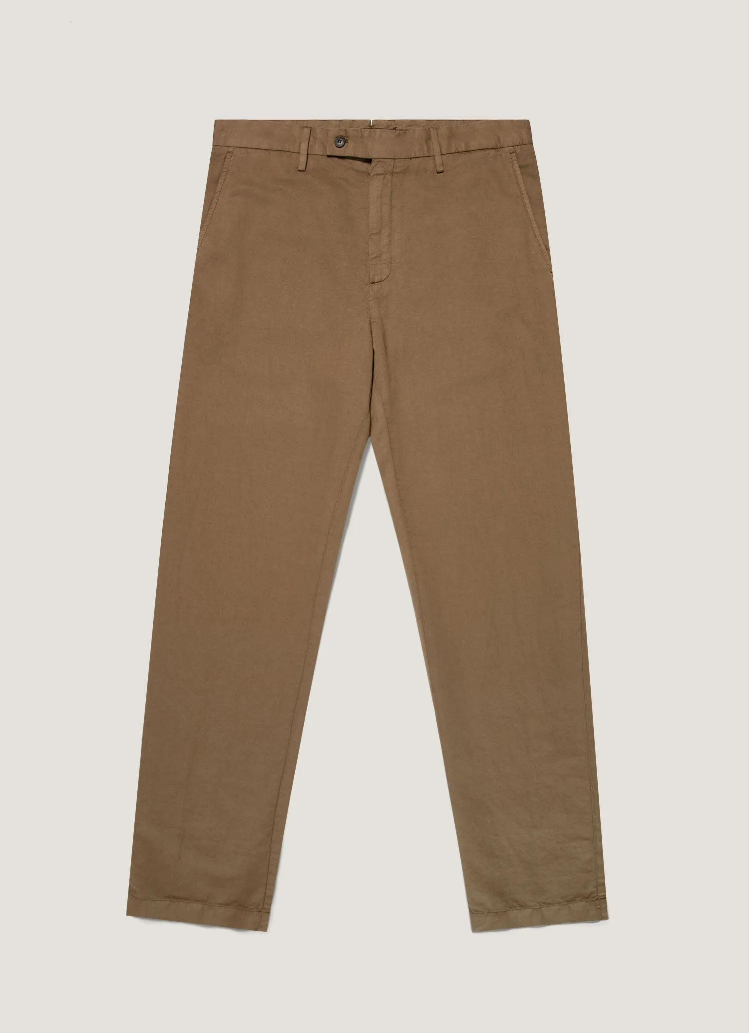 Men's Cotton Linen Trouser in Dark Cedar sold by Sunspel