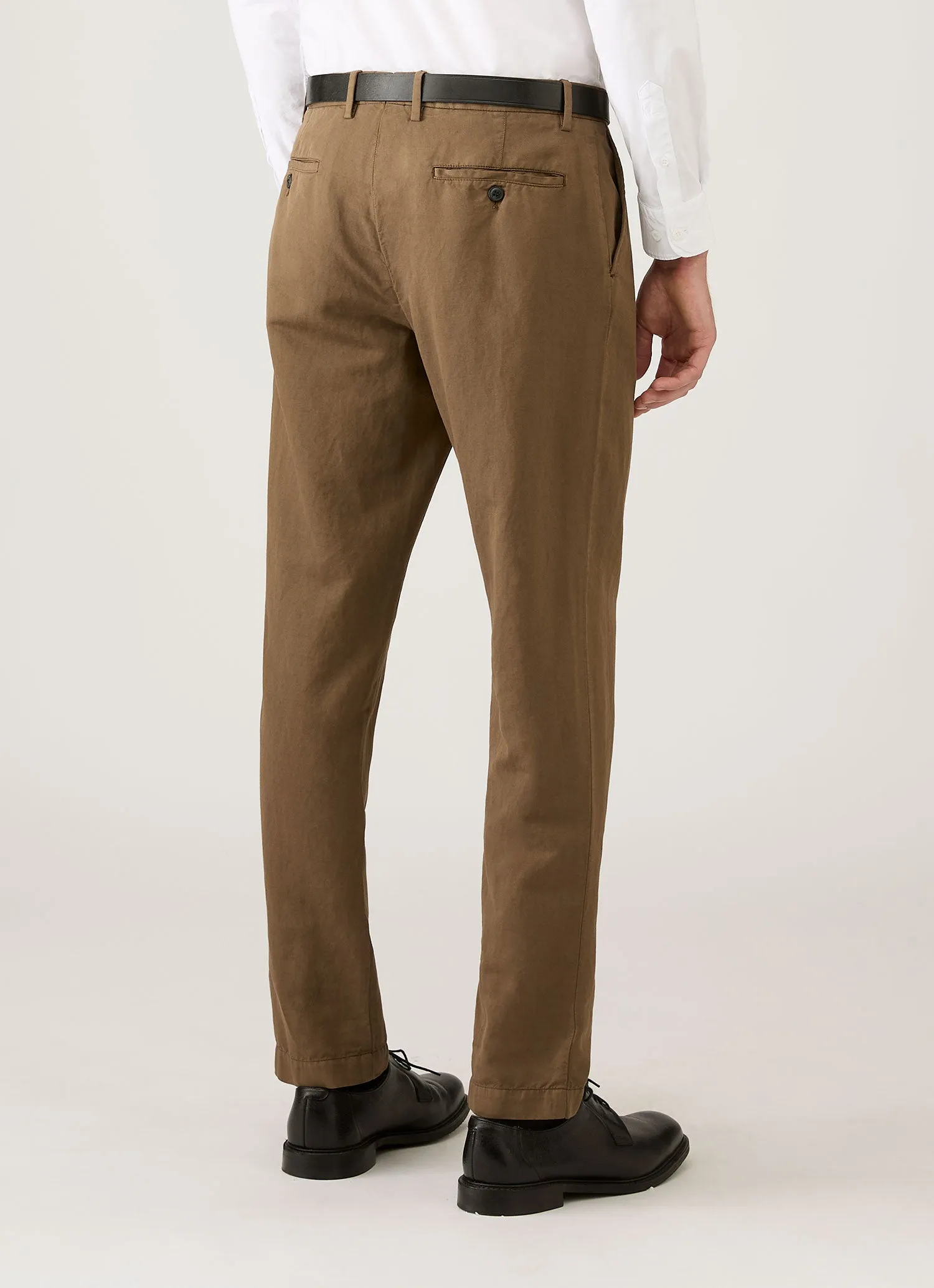 Men's Cotton Linen Trouser in Dark Cedar sold by Sunspel product image thumbnail 5
