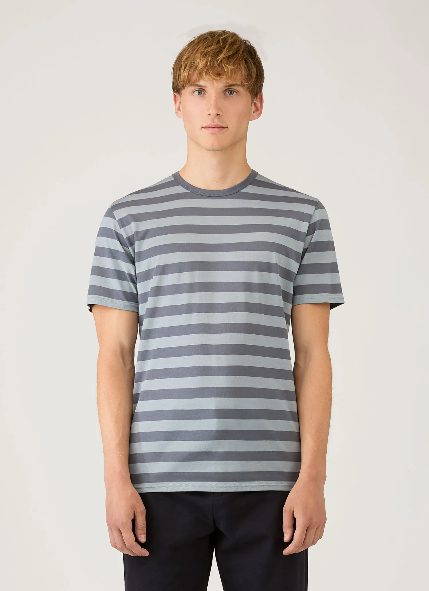 Men's Classic T-shirt in Stone Blue/Slate Blue sold by Sunspel product image thumbnail 2