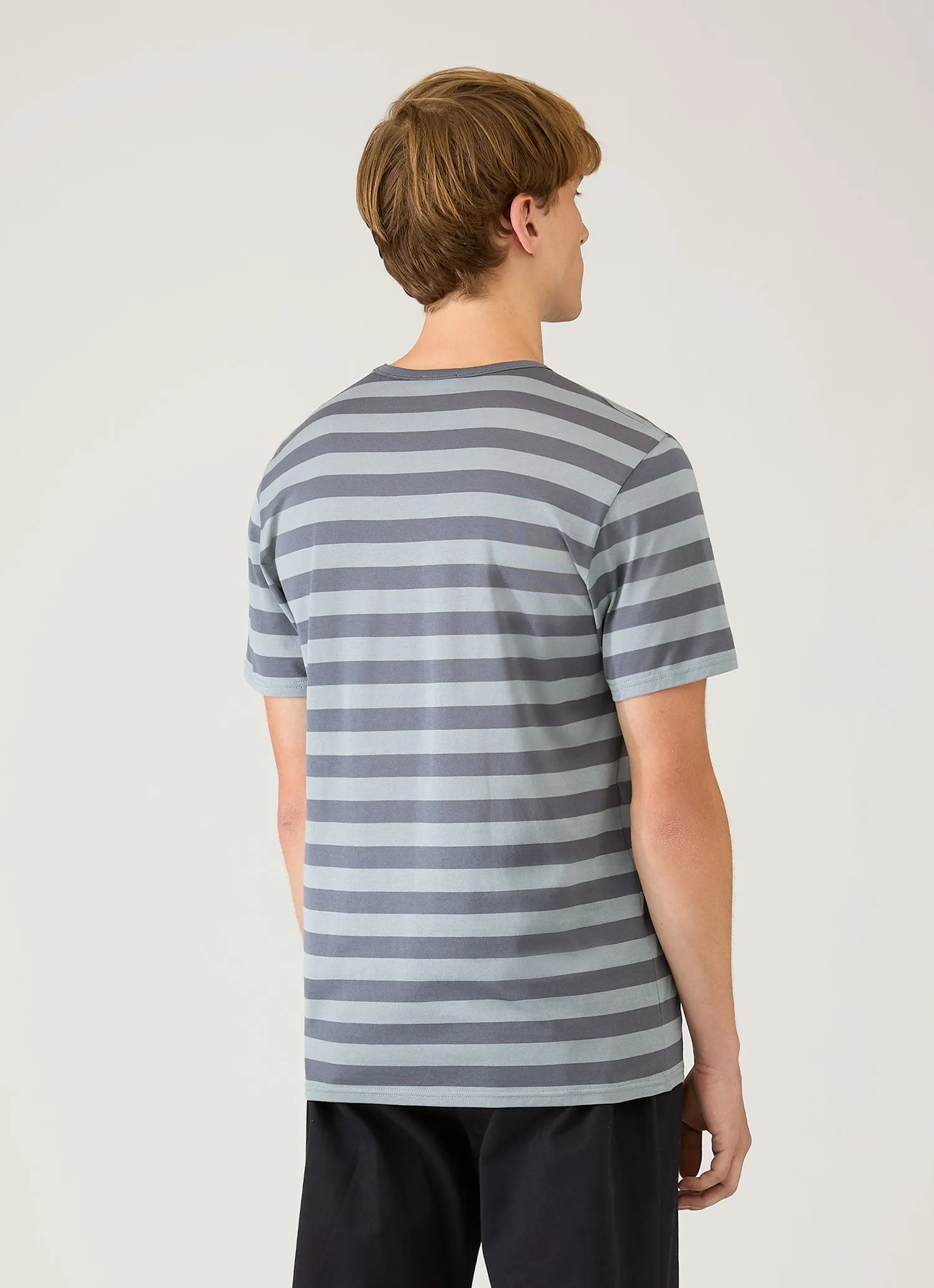 Men's Classic T-shirt in Stone Blue/Slate Blue sold by Sunspel product image thumbnail 5