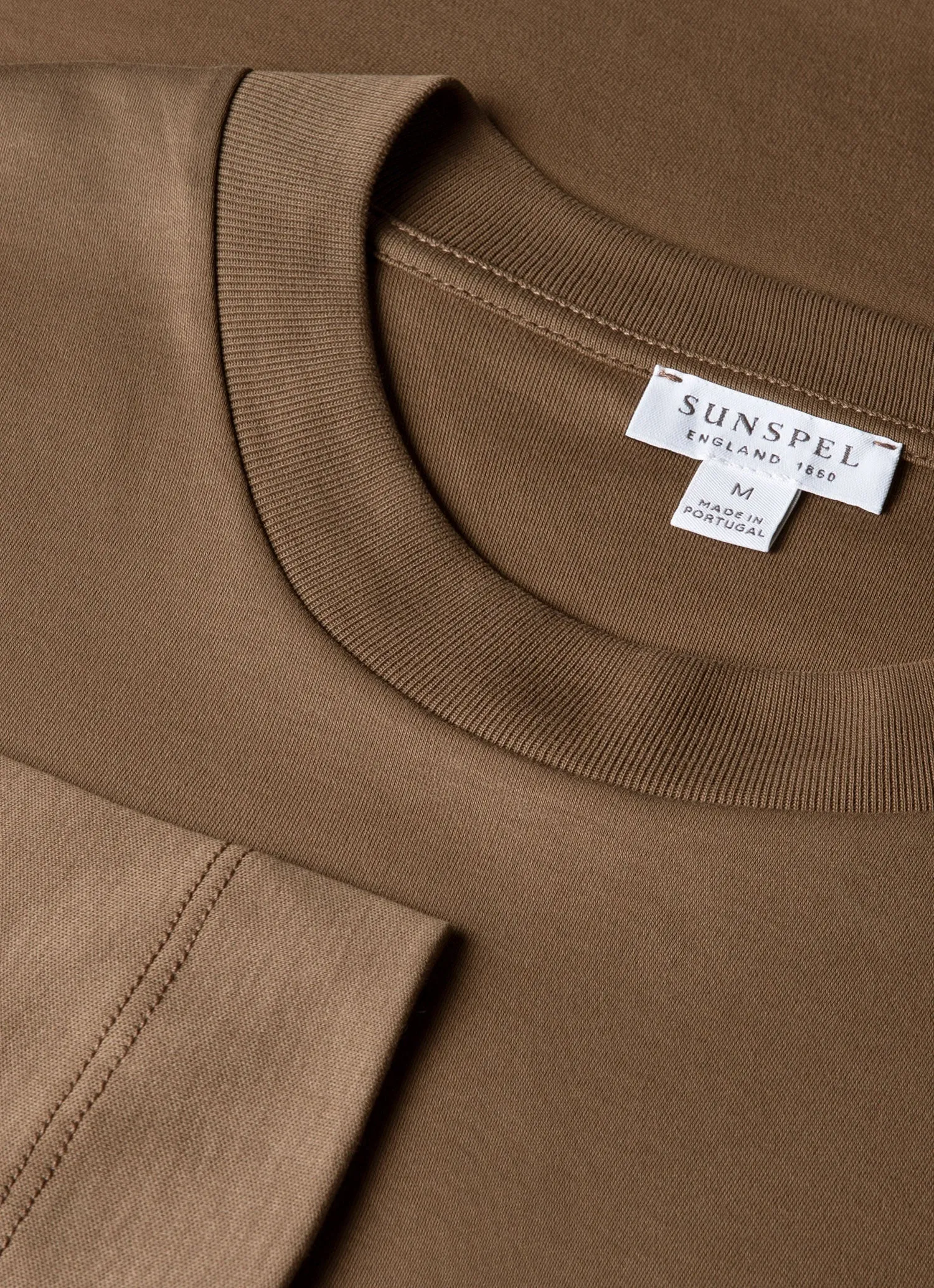 Men's Long Sleeve Heavyweight T-shirt in Dark Cedar sold by Sunspel product image thumbnail 4