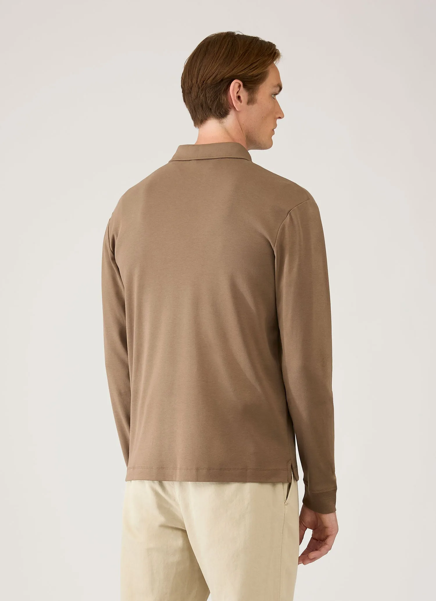 Men's Heavyweight Rugby Polo Shirt in Dark Cedar sold by Sunspel product image thumbnail 5