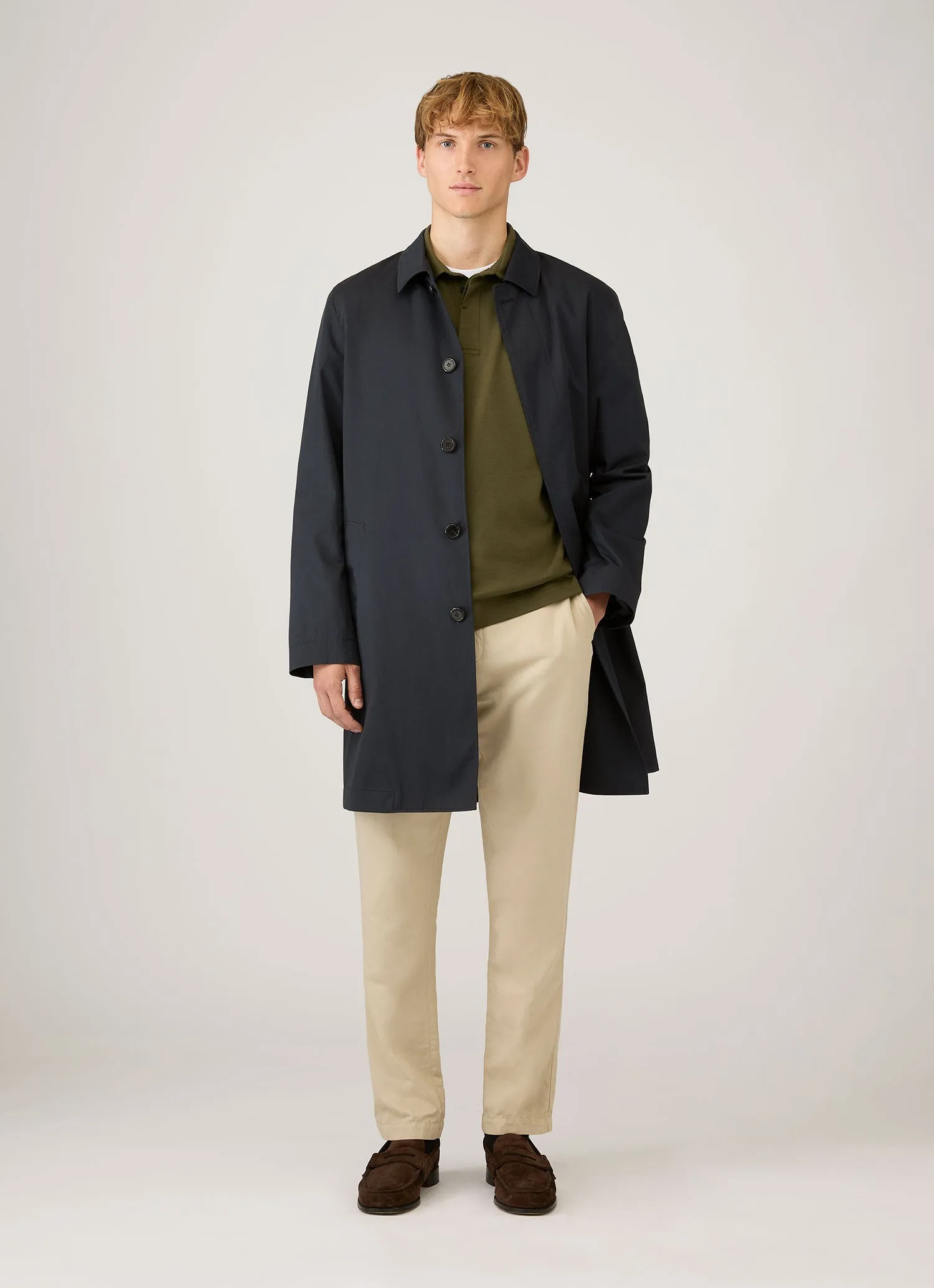 Men's Heavyweight Rugby Polo Shirt in Deep Olive sold by Sunspel product image thumbnail 3