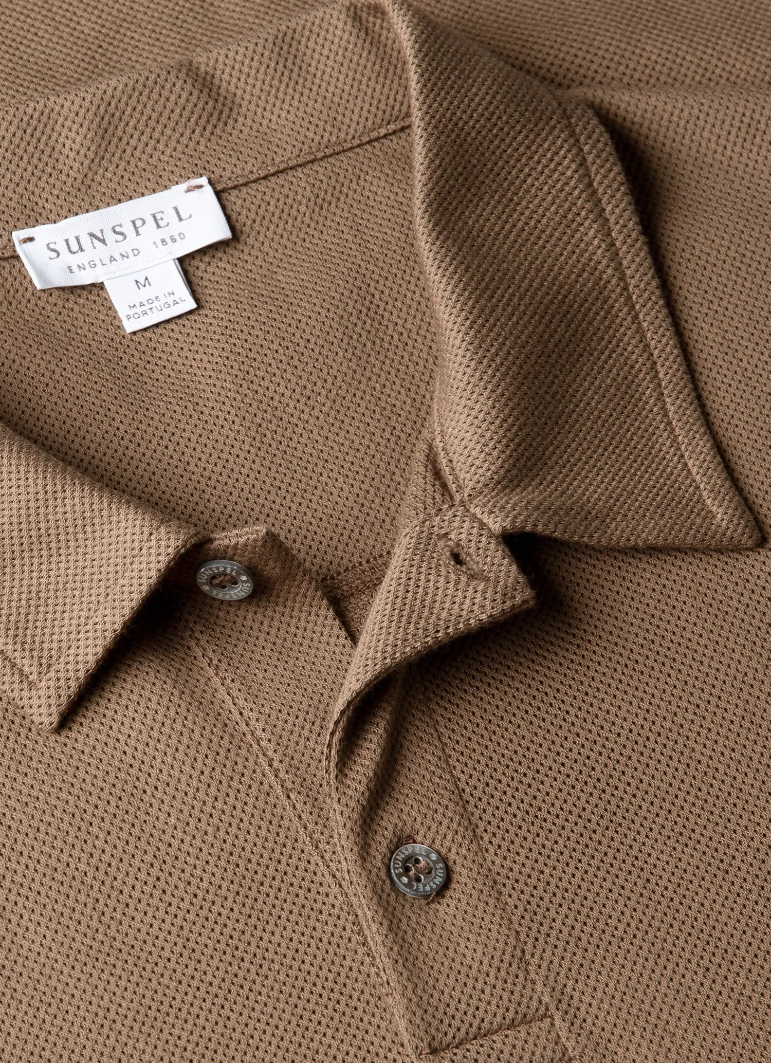 Men's Regular Fit Riviera Polo Shirt in Dark Cedar sold by Sunspel product image thumbnail 4