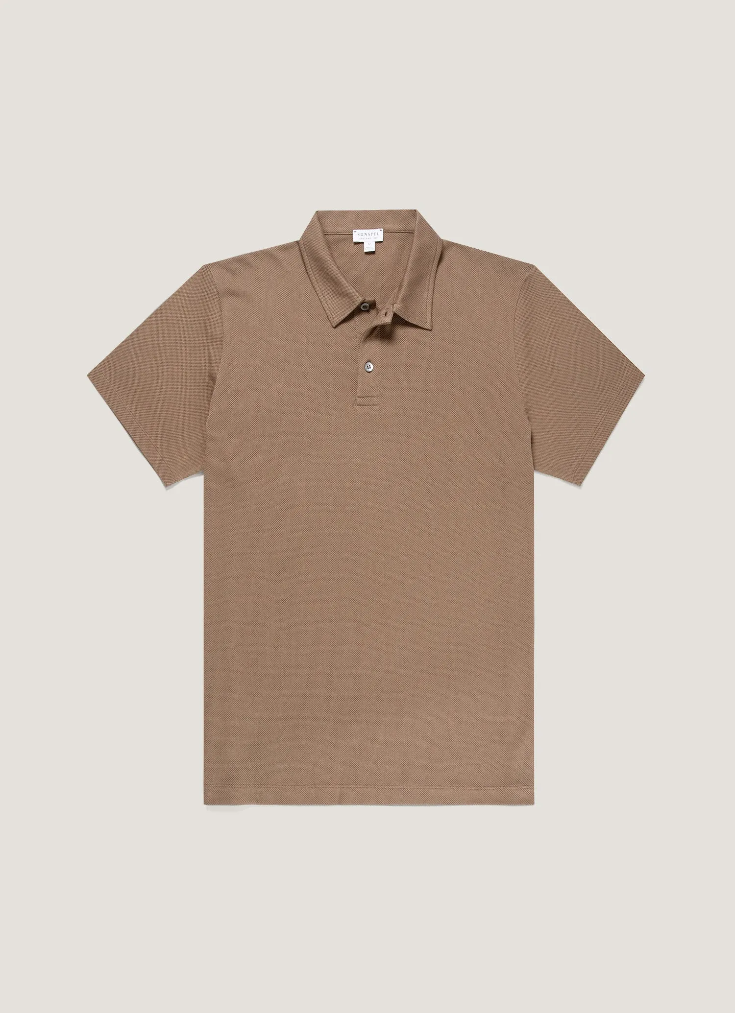 Men's Regular Fit Riviera Polo Shirt in Dark Cedar sold by Sunspel
