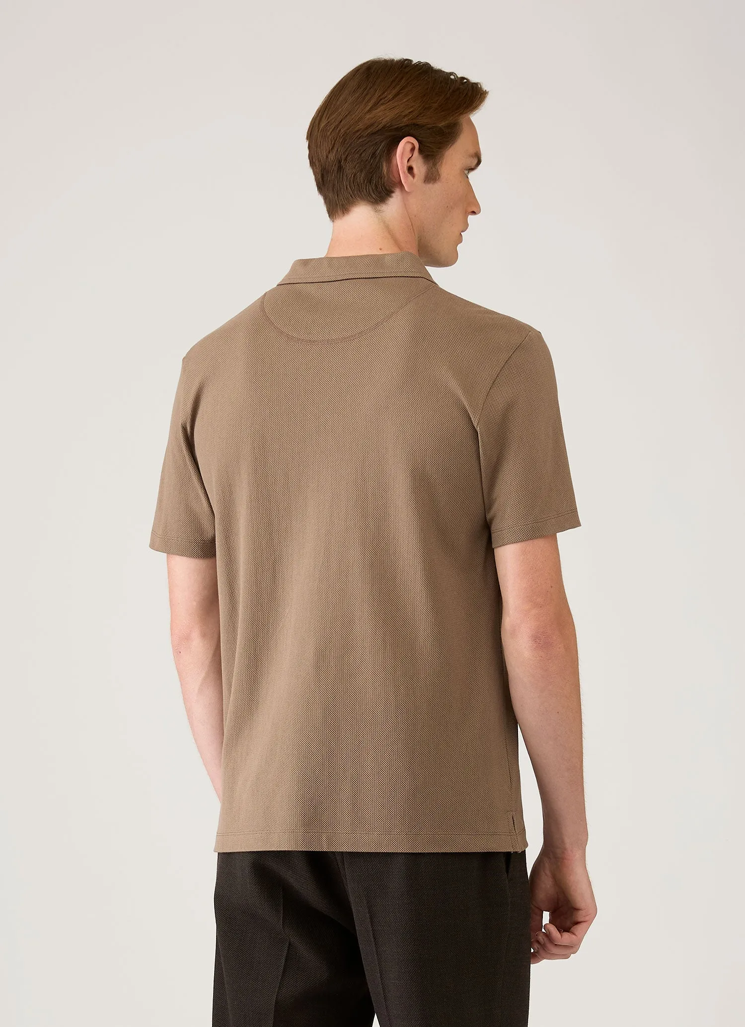 Men's Regular Fit Riviera Polo Shirt in Dark Cedar sold by Sunspel product image thumbnail 5