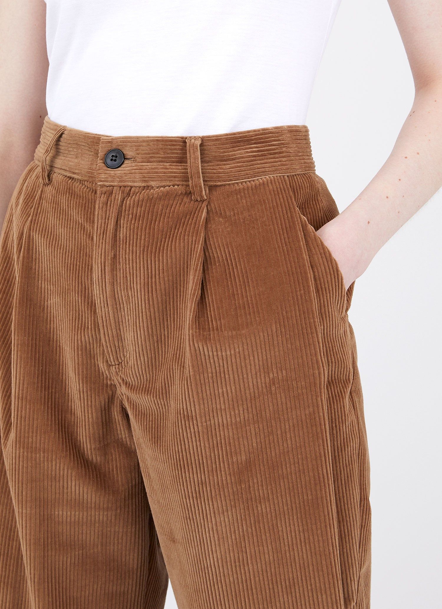 Women's Corduroy Trouser in Dark Camel sold by Sunspel product image thumbnail 4