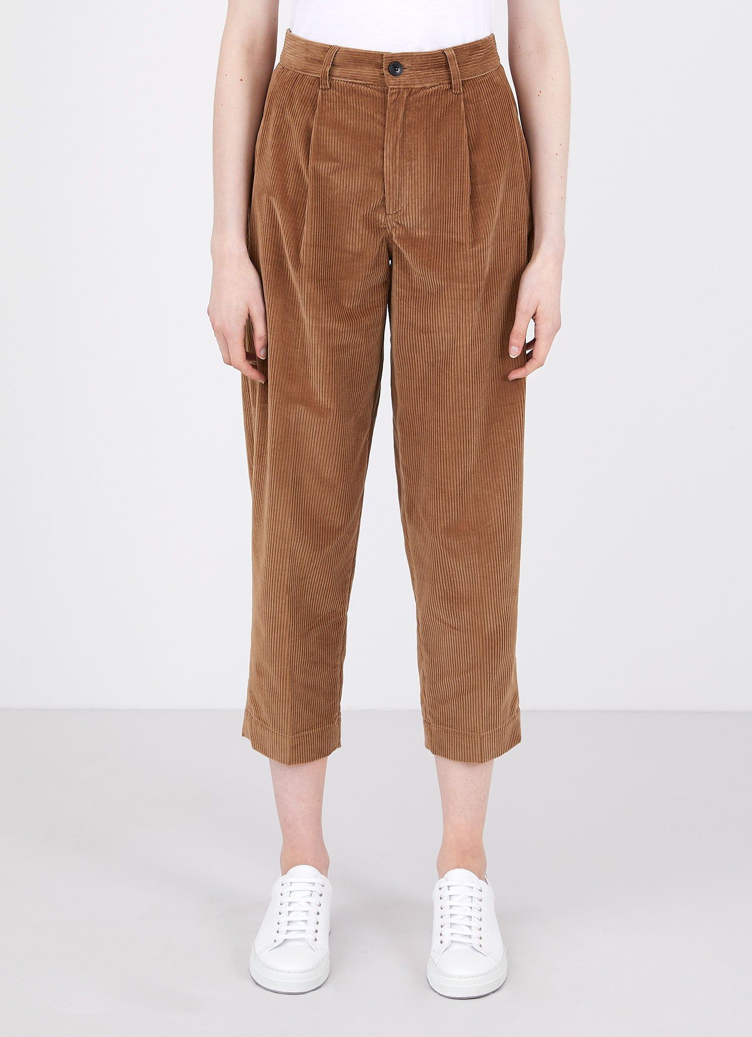 Women's Corduroy Trouser in Dark Camel sold by Sunspel