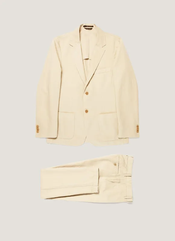 Men's Cotton Linen Two-Piece Suit in Hazelwood sold by Sunspel