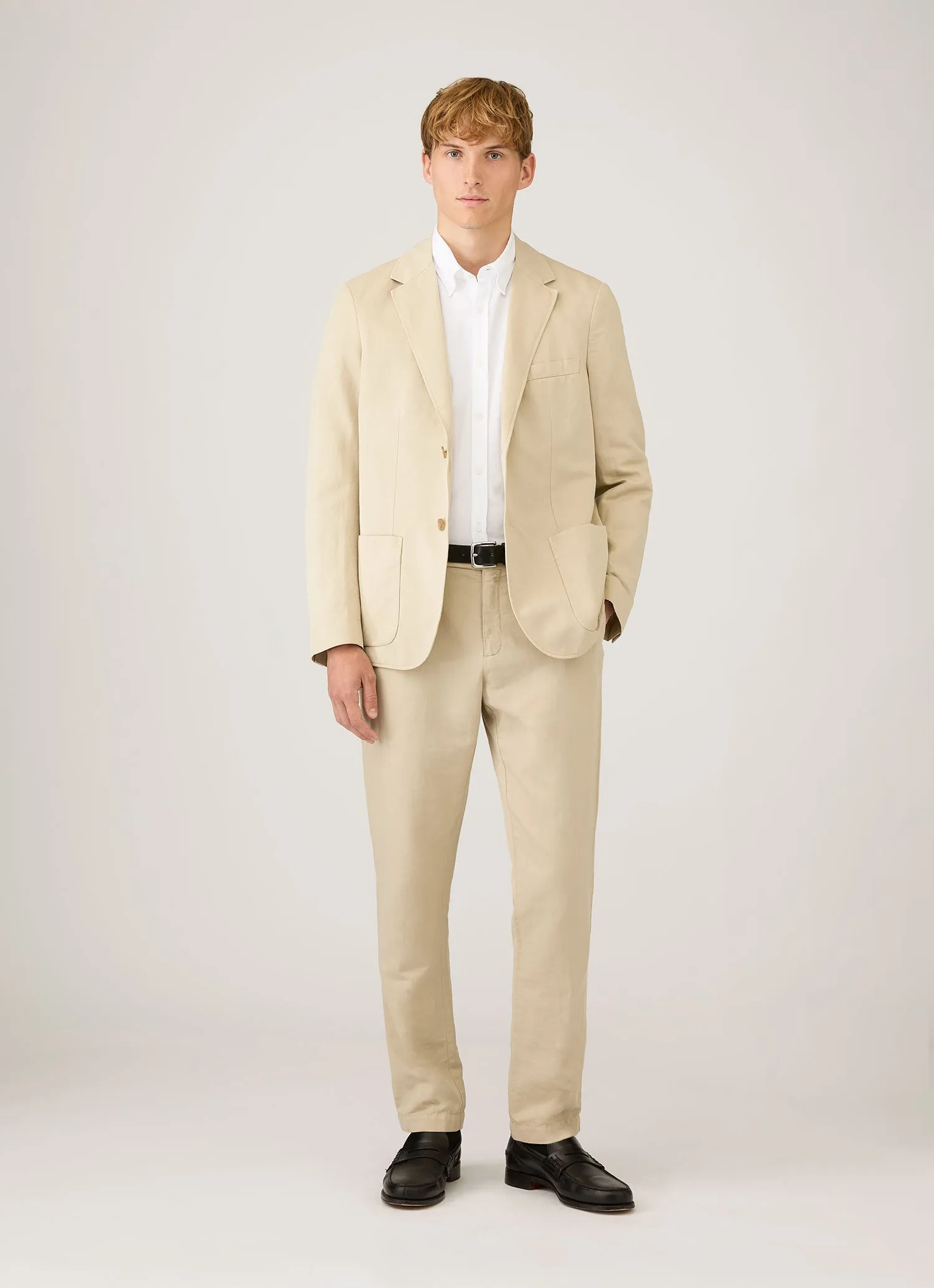 Men's Cotton Linen Two-Piece Suit in Hazelwood sold by Sunspel product image thumbnail 2
