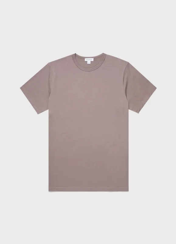 Men's Classic T-shirt in Umber Brown sold by Sunspel