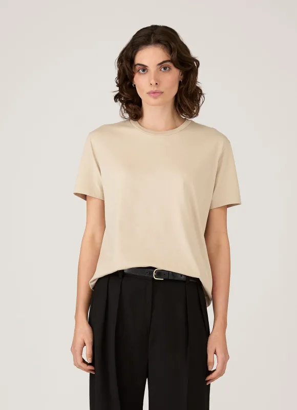 Women's Boy Fit T-shirt in Hazelwood sold by Sunspel
