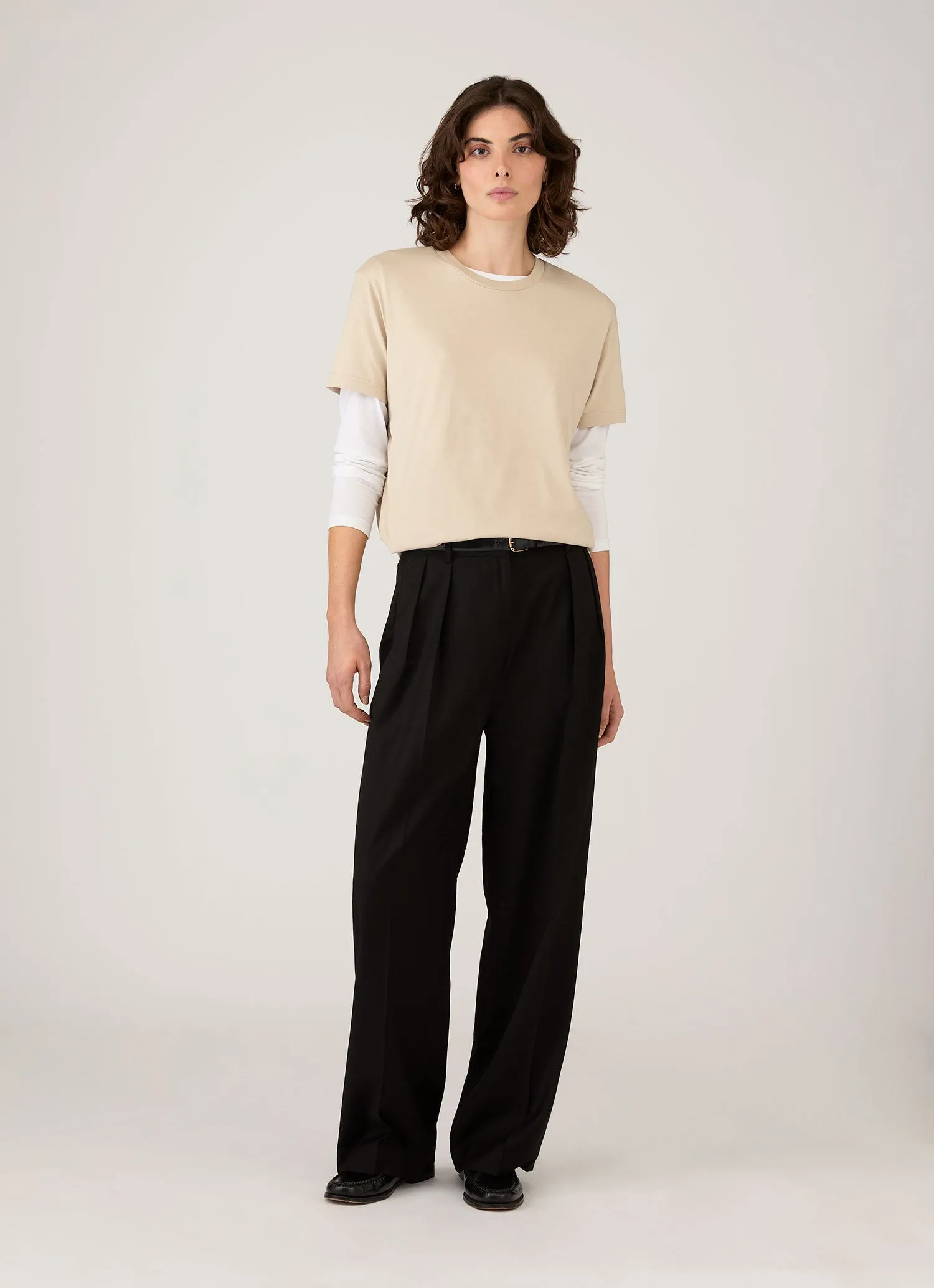 Women's Boy Fit T-shirt in Hazelwood sold by Sunspel product image thumbnail 2