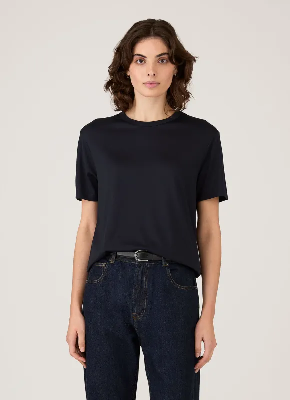 Women's Relaxed Fit T-shirt in Midnight Navy sold by Sunspel